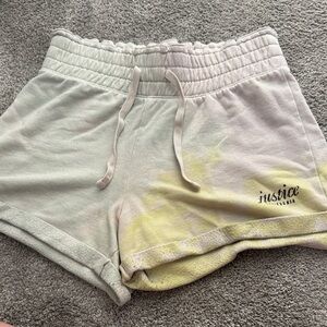 Justice Women's Gray and Yellow Athletic Shorts